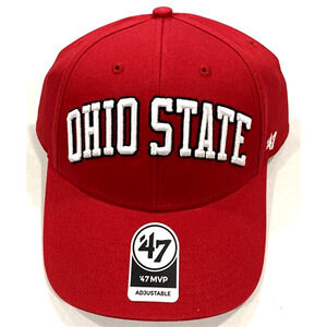 Ohio State Buckeyes Adjustable Hat NCAA Red  Script MVP Big Ten New